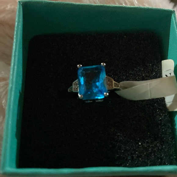 NWT CARIBBEAN Blue Topaz .925 SS Ring - Picture 4 of 10